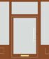Wooden shopfront with large display windows and recessed entrance